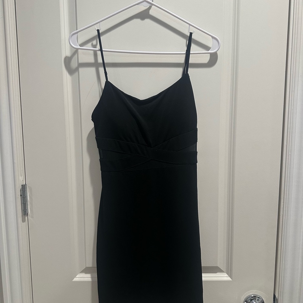 Emerald Sundae Black Spaghetti Strap Mini Dress